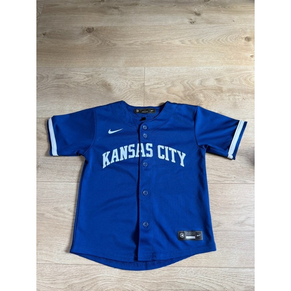 Kids Unisex Kansas City Royals Nike Alternate Baseball Jersey short sleeve sz 4T